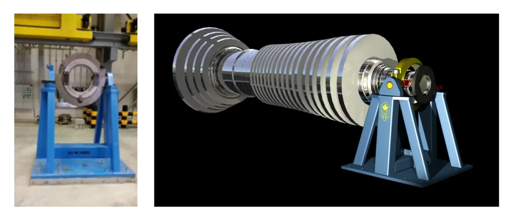 Real view and 3D model of rotor tipping fixture at different angles and rotor assemblies, Google search query