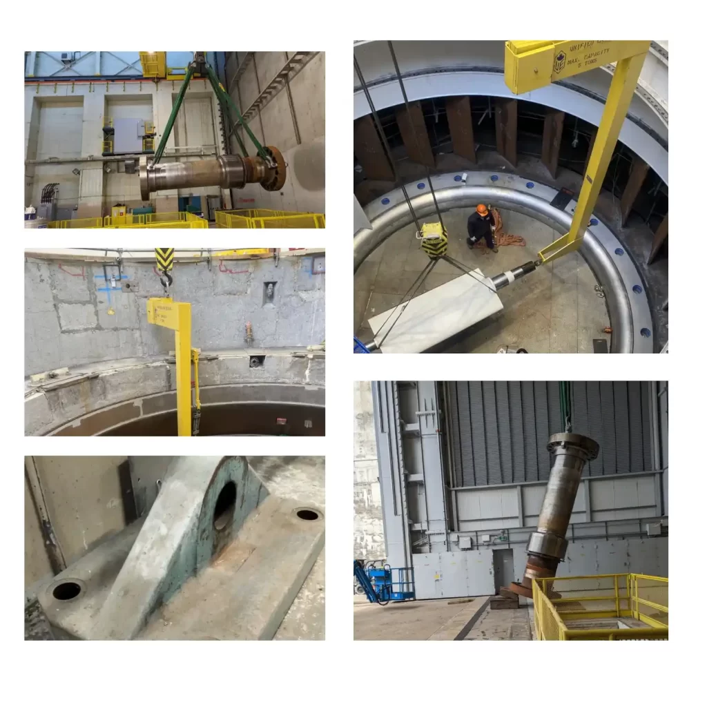 Various angles of the turbine lifting devices, designed for outages, for Google search query