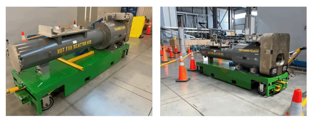 Vault transfer skids ensuring the safe transportation of radiation shielding flasks, for Google search query